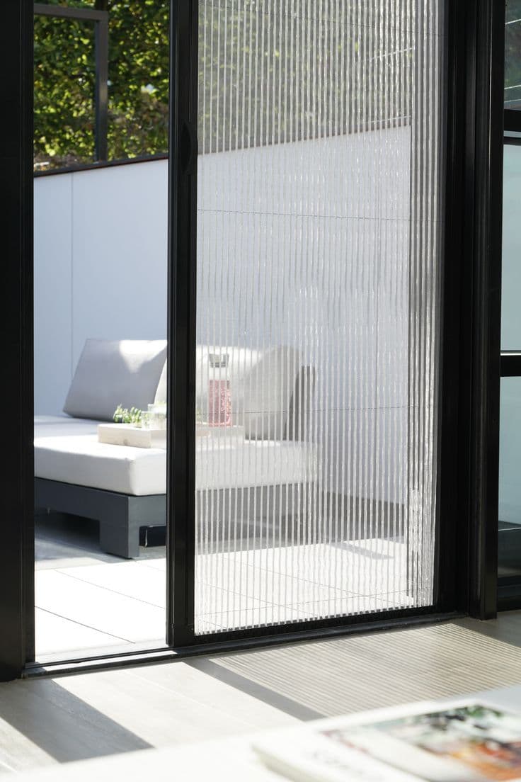 Sliding mesh doors